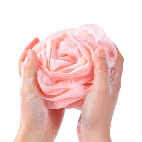 Rose Shaped Bath Sponge Thickened Nylon Mesh Shower Ball For Adult Exfoliating Lathering Body Scrubber Bathroom Accessories