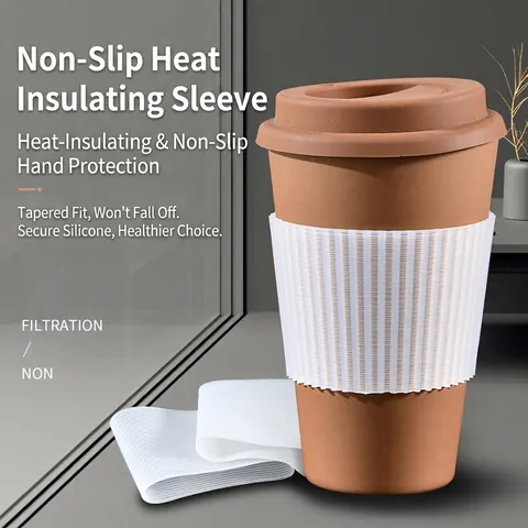 Silicone Heat Resistant Cup Sleeve Non-Slip Protective Cover For Mug Glass Bottle Coffee Cup Insulation Sleeve Cover