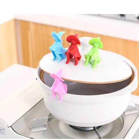 Creative Little Man Pot Lid Lifter Heat Resistant Plastic Overflow Preventer Spilling Prevention Kitchen Cooking Gadget Tool
