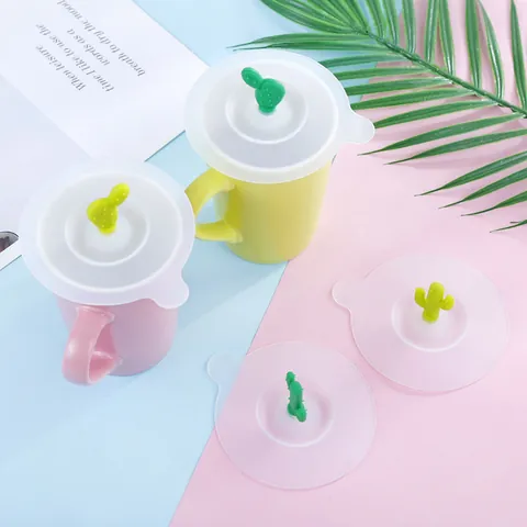 Creatieve Siliconen Kaktus Bekerdeksel Rond Stofdicht Afdichting Herbruikbare Mug Cover Voor Thee Koffie Drankjes