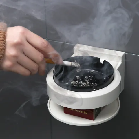 Wandmontierter Aschenbecher Ohne Bohren Für Badezimmer Edelstahl Abnehmbarer Inneneinsatz Minimalistische Toilette Aschebox