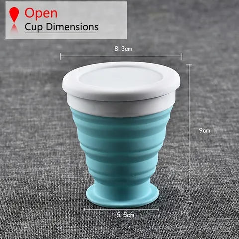Tragbarer Faltbarer Silikon Wasserbecher Reise Teleskop Trinkbecher Mit Deckel Für Outdoor Camping Wandern Mundspülbecher