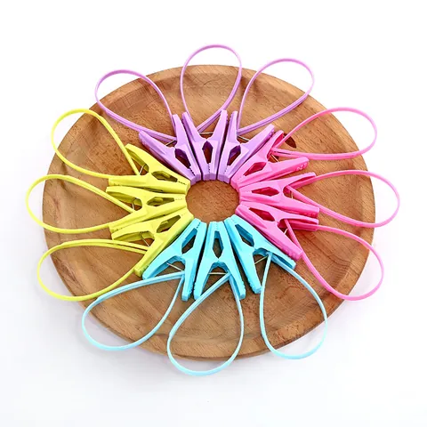 Multicolor Windproof Plastic Clothespins With Hanging Loops Durable Drying Clips For Socks Underwear Towels Home Laundry Accessory