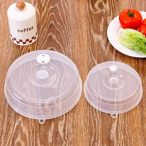 Transparent Plastic Microwave Food Splash Guard Lid Refrigerator Freshness Storage Cover Stackable Plate Shield For Kitchen Heating