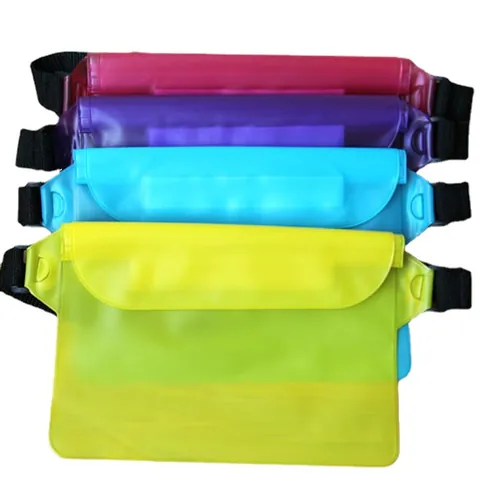 Waterproof PVC Waist Bag For Mobile Phone Storage Adjustable Strap Pouch For Swimming Drifting Diving Beach Outdoor Protection