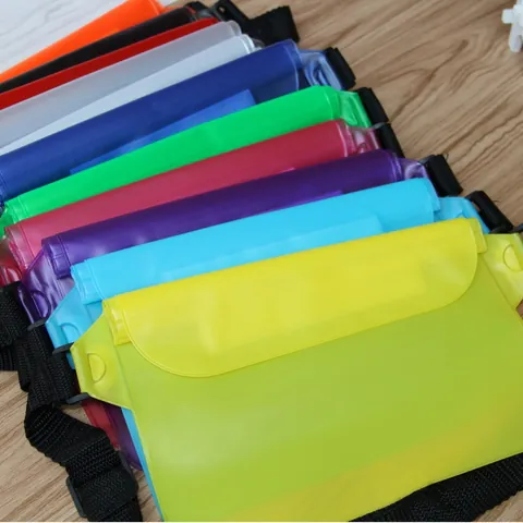 Waterproof PVC Waist Bag For Mobile Phone Storage Adjustable Strap Pouch For Swimming Drifting Diving Beach Outdoor Protection