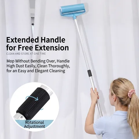 Washable Reusable Lint Roller Pet Hair Remover With Extendable Long Handle Portable Mini Brush For Clothing Cleaning