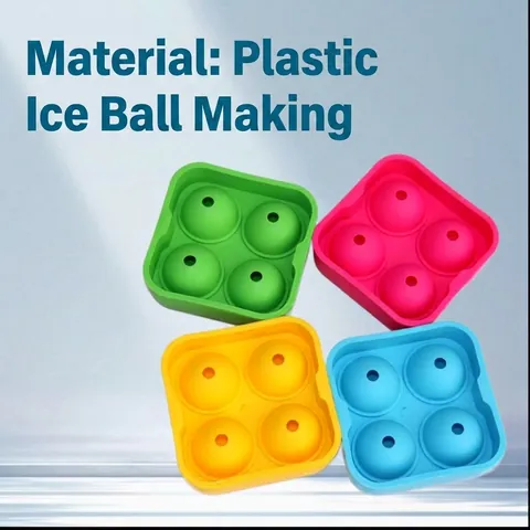 Round Ice Cube Mold Plastic PP Ice Ball Maker Tray With Lid For Whiskey Cocktails Easy Release Kitchen DIY Ice Grid
