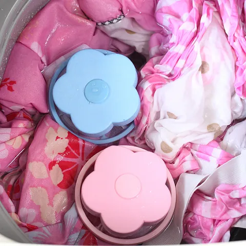 Flower-Shaped Washing Machine Floating Lint Mesh Bag Hair Removal Filter Laundry Debris Collector Clothes Cleaning Tool