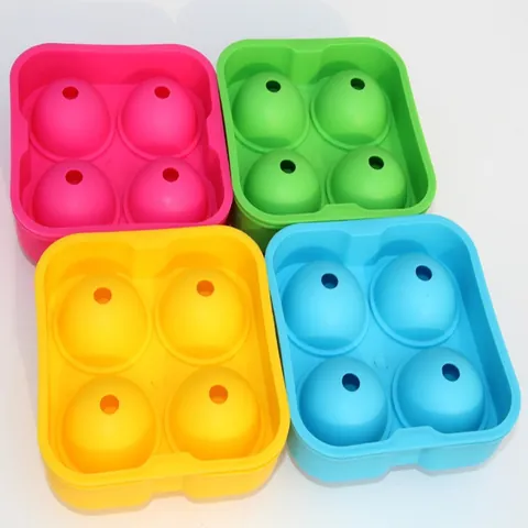 Round Ice Cube Mold Plastic PP Ice Ball Maker Tray With Lid For Whiskey Cocktails Easy Release Kitchen DIY Ice Grid