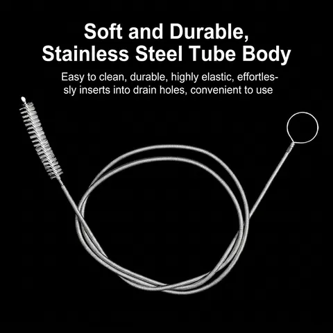 Stainless Steel Refrigerator Drain Hole Unblocker Flexible Spring Pipe Cleaning Brush For Fridge Clog Removal Tool