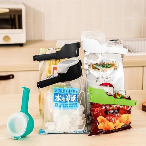 PP Food Sealing Clip with Pour Spout Discharge Spout Sealing Clamp for Snack Bag Coffee Bag Moisture-proof Fresh-keeping Tool
