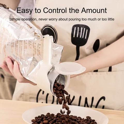 PP Food Sealing Clip with Pour Spout Discharge Spout Sealing Clamp for Snack Bag Coffee Bag Moisture-proof Fresh-keeping Tool