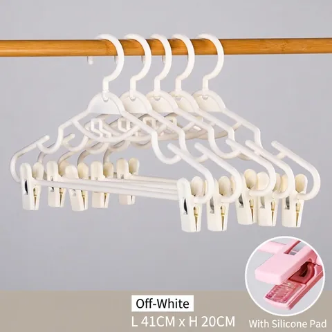 Moderne Plastic Kledinghanger Met Verstelbare Clips Siliconen Antislip Pad Kledinghanger Voor Rokken Hanfu JK Uniform Kast Organisator
