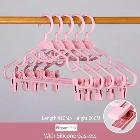 Moderne Plastic Kledinghanger Met Verstelbare Clips Siliconen Antislip Pad Kledinghanger Voor Rokken Hanfu JK Uniform Kast Organisator