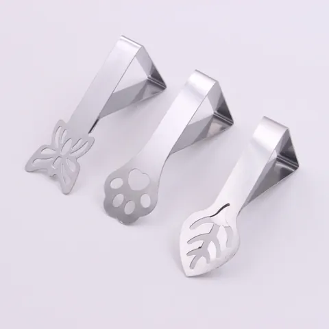 Stainless Steel Tablecloth Clips Triangle Table Cover Clamp For Outdoor Picnic Dining Kitchen Butterfly Leaf Cat Paw Hollowed Design