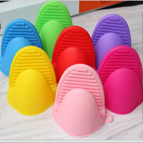 Mini Silicone Heat Resistant Oven Mitts Non-Slip Kitchen Pot Holders Food Grade Silicone Cooking Pinch Grips For Microwave Oven Baking