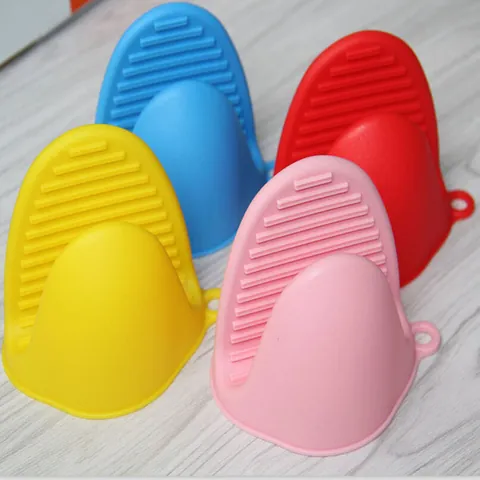 Mini Silicone Heat Resistant Oven Mitts Non-Slip Kitchen Pot Holders Food Grade Silicone Cooking Pinch Grips For Microwave Oven Baking