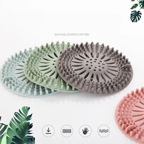 Plastic Sink Drain Strainer Round Floor Drain Cover Hair Catcher For Bathroom Kitchen Anti-Clogging Filter Pad Home Tool