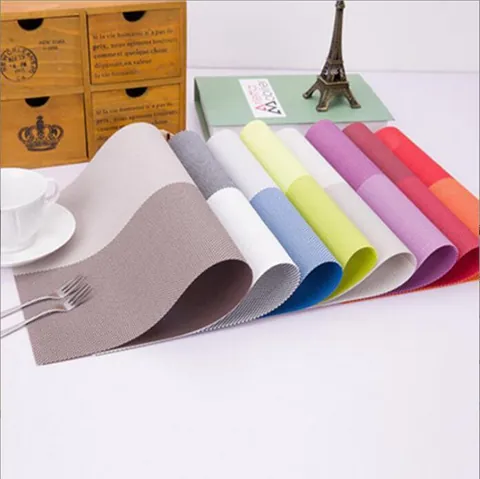 Modern Lattice Woven PVC Placemat Heat Resistant Fashionable Dining Table Mat Crosshatch Waterproof Kitchen Bowl Cup Pad