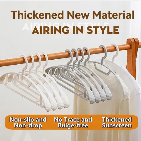 Modern Minimalist Plastic Clothes Hangers Non-marking Wide Shoulder Hanger Non-slip For Wet Dry Clothes Adult Home Drying Hanger