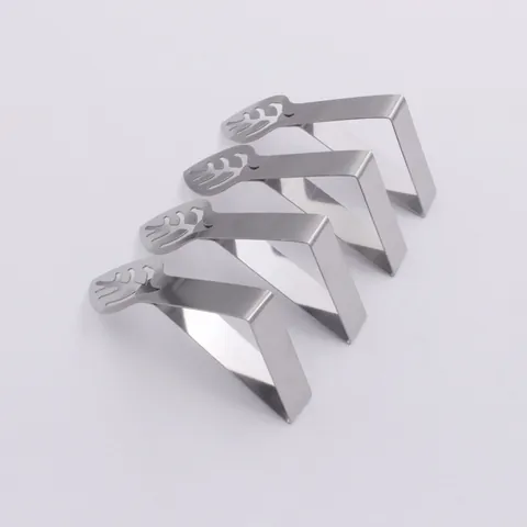 Stainless Steel Tablecloth Clips Triangle Table Cover Clamp For Outdoor Picnic Dining Kitchen Butterfly Leaf Cat Paw Hollowed Design