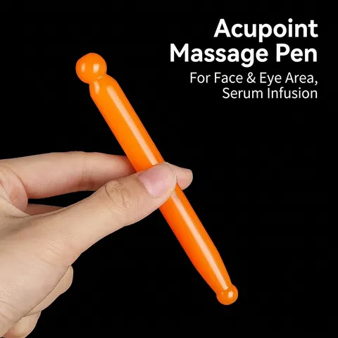 Amber Translucent PP Massage Stick Acupoint Meridian Scraper For Face Eye Neck Body Relaxation Beauty Gua Sha Tool