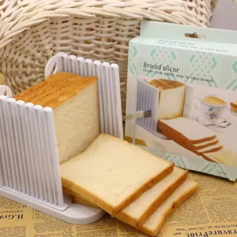 Adjustable Plastic Bread Slicer Foldable Toast Slicing Guide Uniform Slicer For Homemade Bread Loaf Cake Kitchen Baking Tools