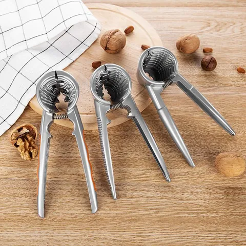 Aluminum Alloy Funnel Nut Cracker Heavy Duty Walnut Cracker Double Mouth Nut Cracking Tool For Pecan Hazelnut Kitchen Gadget