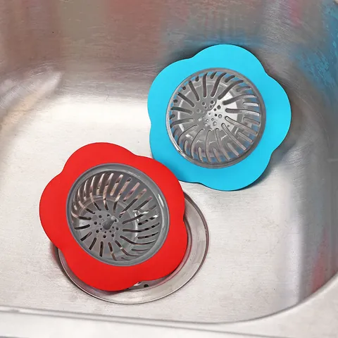 Blumenform Küchenspüle Sieb Anti-Verstopfung Silikon PP Bad Bodenablauf Filter Haarfänger Wasserfalle Stopper