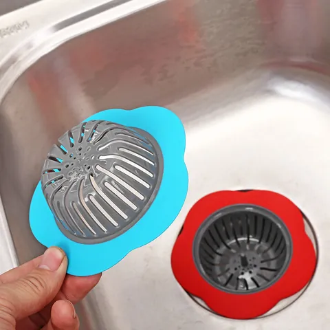 Blumenform Küchenspüle Sieb Anti-Verstopfung Silikon PP Bad Bodenablauf Filter Haarfänger Wasserfalle Stopper