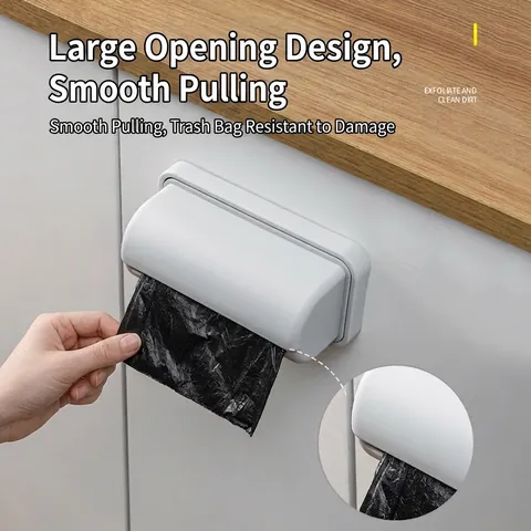 Boîte de Rangement pour Sacs Poubelle Murale Sans Perçage Distributeur de Sacs en Plastique pour Cuisine Salle de Bain