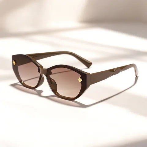 Γυναικεία Ρετρό Γυαλιά Ηλίου Cat-eye Vintage Σκελετός PC Φακός Διαβάθμισης Μοντέρνα Γυαλιά Ηλίου με Χρυσές Λεπτομέρειες Λουλουδιών
