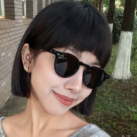 Retro Round Frame Sunglasses Anti-Blue Light Glasses UV400 Protection PC Frame AC Lens Lightweight Student Eyewear For Men Women