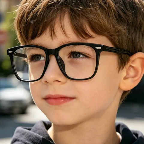 Kids Square Frame Photochromic Glasses Anti Blue Light Blocking Plain Eyeglasses Outdoor UV400 Sunshade Eyewear For Boys Girls