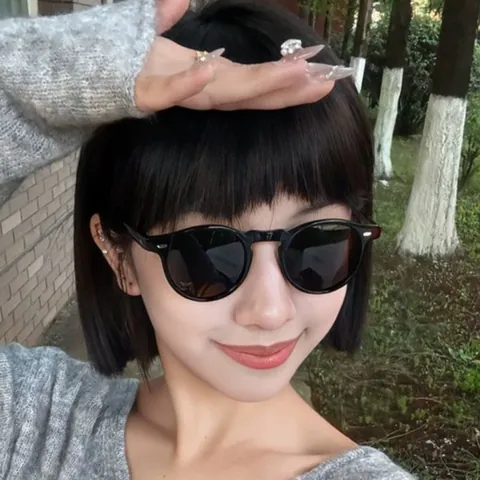 Retro Round Frame Sunglasses Anti-Blue Light Glasses UV400 Protection PC Frame AC Lens Lightweight Student Eyewear For Men Women