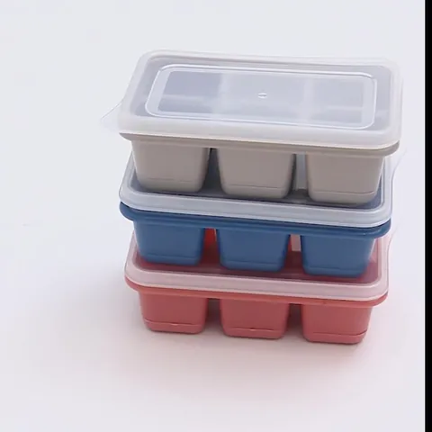 Modern 6-Grid Ice Cube Tray With Lid Easy Release Soft Bottom Plastic Refrigerator Homemade Ice Box Freezer Mold Household Kitchen Tools