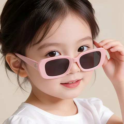 Occhiali da Sole Quadrati alla Moda per Bambini Protezione UV Occhiali da Sole all'Aperto Montatura PC Lenti AC per Ragazzi Ragazze