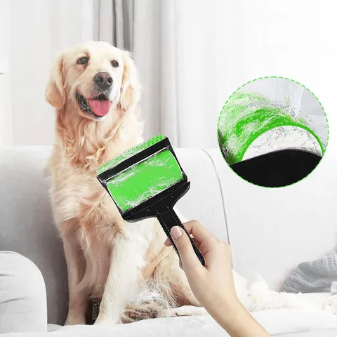 Washable Reusable Lint Roller Set For Pet Hair Removal Handheld Sticky Roller Brush Cleaner For Clothes Furniture Sofa Carpet