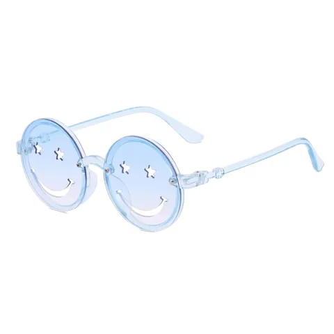 Gafas de Sol Lindas para Niños con Cara Sonriente Estrella Montura de PC Lente de AC UV400 Moda Fiesta Niños Niñas