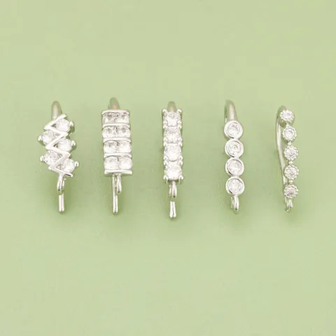 18K Gold Plated Copper Rhinestone Earring Hooks DIY Jewelry Findings Connectors For Women Handmade Earrings Accessory