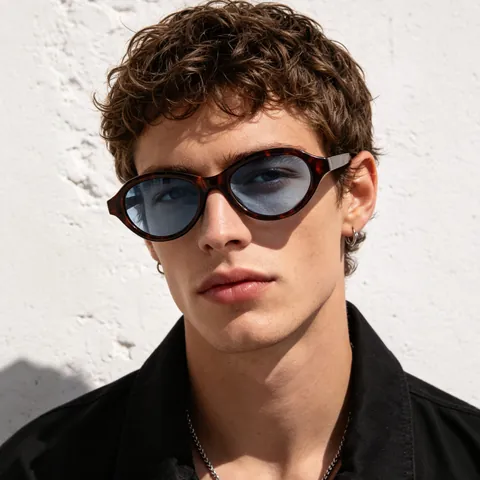 Retro Oval Frame Sunglasses Women PC Frame AC Lens Korean Style Streetwear Sunshade UV400 Outdoor Eyewear Fashion Glasses