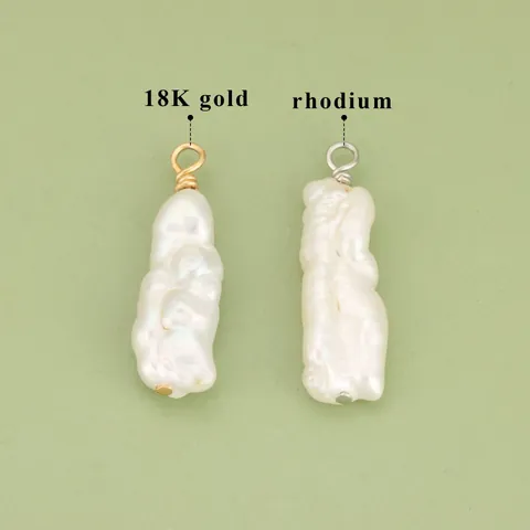 Natural Baroque Irregular Pearl Pendant 18K Gold Plated Wire Wrapped Handmade DIY Jewelry Accessory For Necklace Earring Making Women Gift