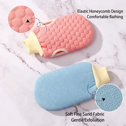 Double Sided Honeycomb Texture Exfoliating Bath Glove Body Cleaning Viscose Shower Mitt For Dead Skin Removal Bathroom Accessories