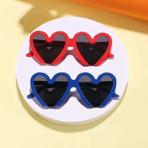 Gafas de Sol con Forma de Corazón para Niños Lindas Gafas de Sol para Fiestas Protección UV400 Montura de PC Lentes de AC para Cumpleaños