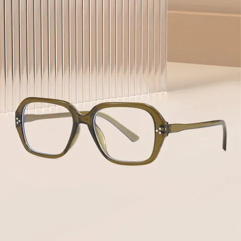 Vintage Polygon Blaulichtfilter Brille Für Damen Herren Retro Oversized Rahmen PC Plain Brillen Dekorative Brillen