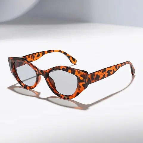 Retro Irregular Polygon Cat Eye Sunglasses for Women Men UV400 Protection PC AC Frame Fashion Outdoor Sunshade Eyewear