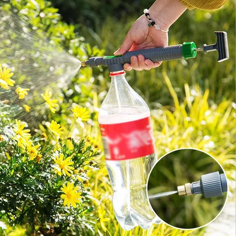 Adjustable Plastic Spray Nozzle For Beverage Bottles Garden Watering Manual Pressure Atomizing Sprayer Head Tools For Flowers Home