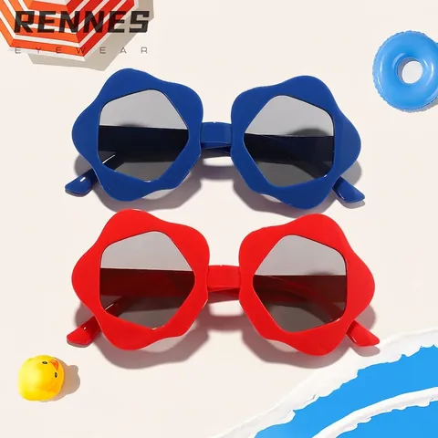 Kids Flower Shaped Irregular Sunglasses Fashion UV400 Sun Protection Eyewear PC Frame AC Lens For Boys Girls Outdoor Outfits