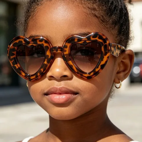 Kids Heart Shaped Sunglasses Retro Ins Style UV400 Protection PC Frame AC Lens Cute Eyewear For Boys Girls Outdoor Party Fashion Accessory